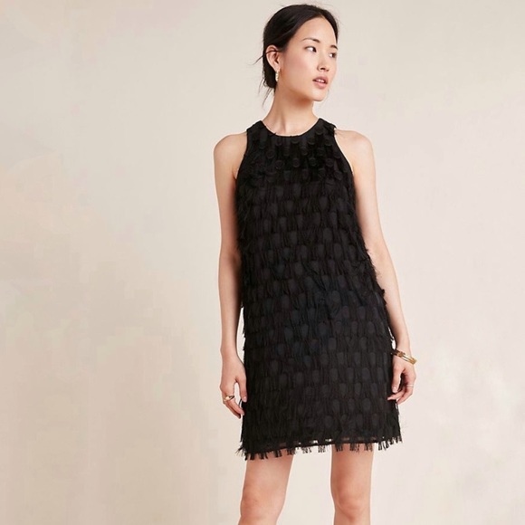 ANTHROPOLOGIE Roxie Fringe Spot Shift Dress - Picture 1 of 11